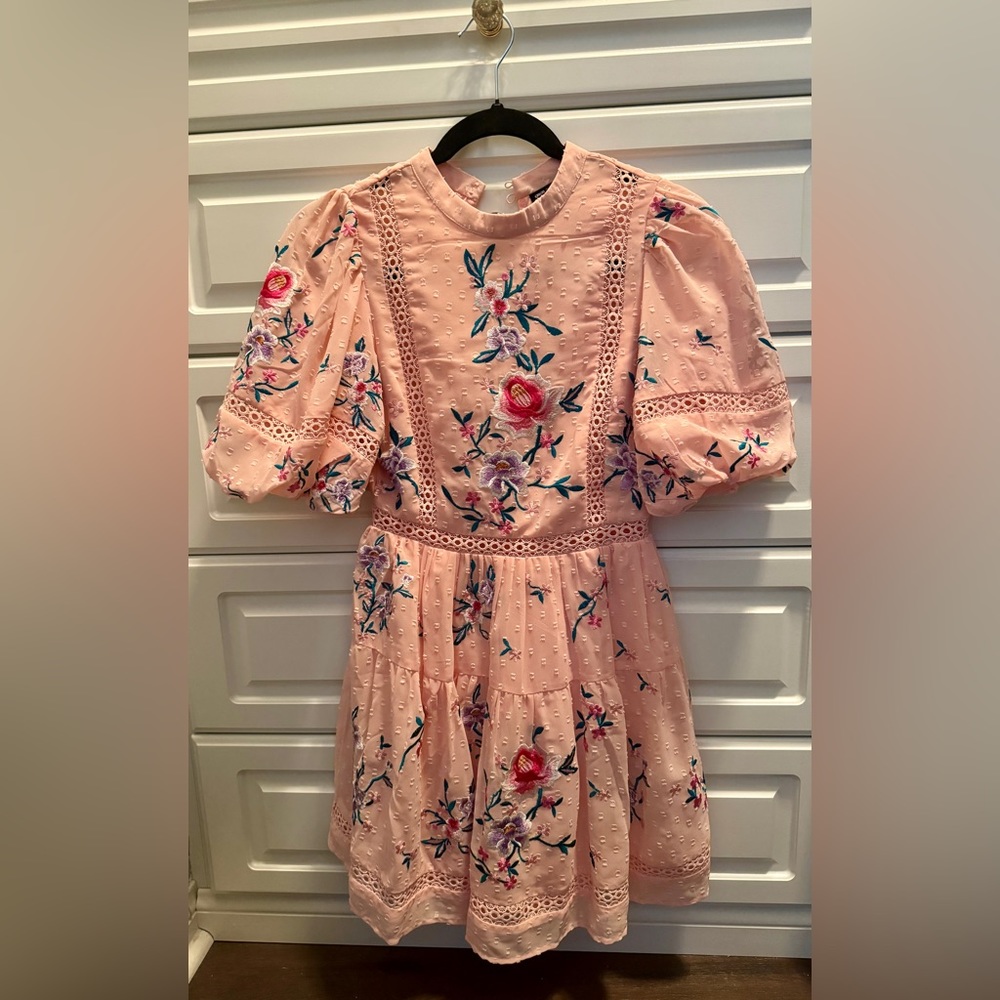 ASOS Petite Pink Embroidered Dress